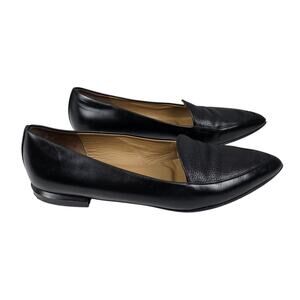 EVERLANE MODERN POINT FLAT – BLACK LEATHER – WOMEN’S SIZE 8.5 – MADE IN ITALY